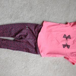 Under Armour baby girls 18 month pink and black track outfit